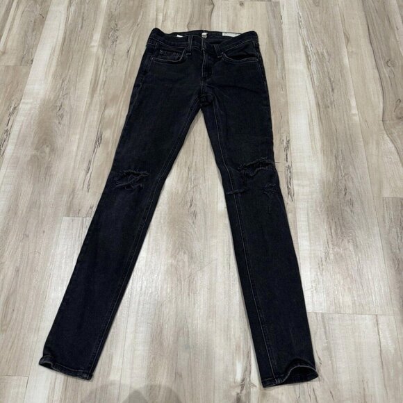 Women’s Rag And Bone Jeans Skinny Black Size 24 - Picture 1 of 9